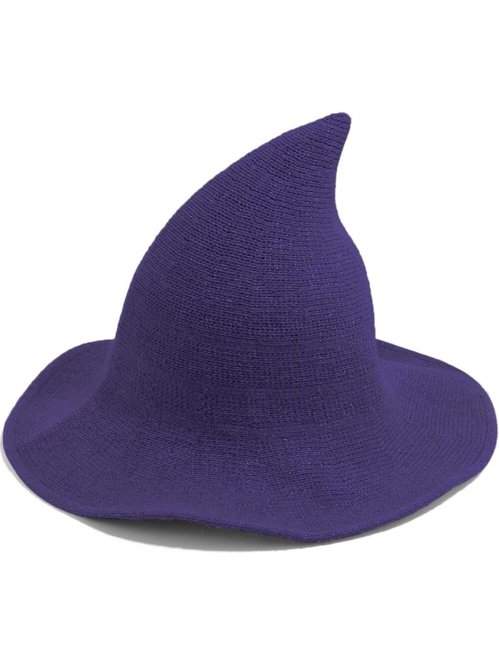 Women's Purple Halloween Witch Wide Brim Foldable Wool Knitteds Wizard Hats